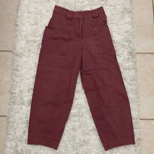EXPRESS Womens Midrise Barrel Size 6 Burgundy Ankle Pants